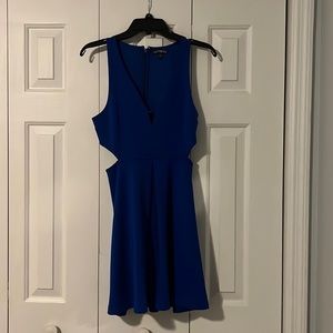 Express- Blue Dress With Cut Out Sides